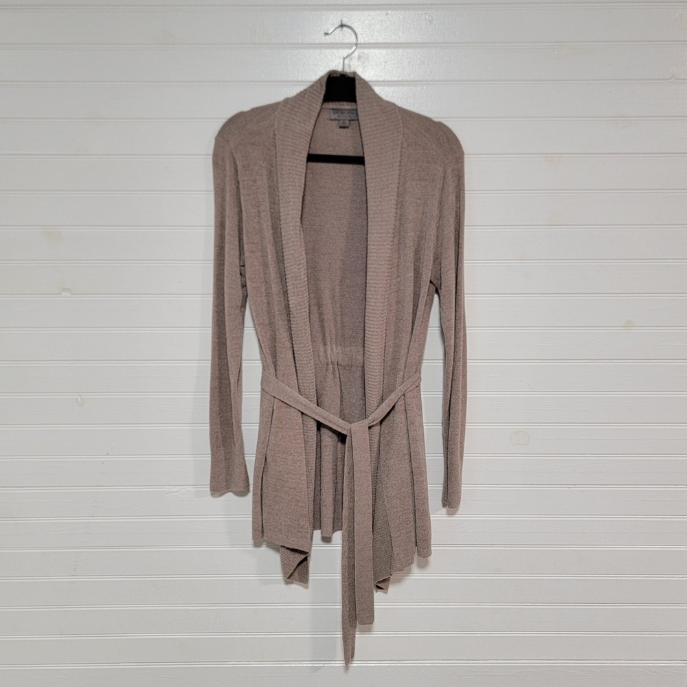Barefoot Dreams CozyChic Ultra Lite Belted Cardigan Taupe Size Medium BDWCU20698